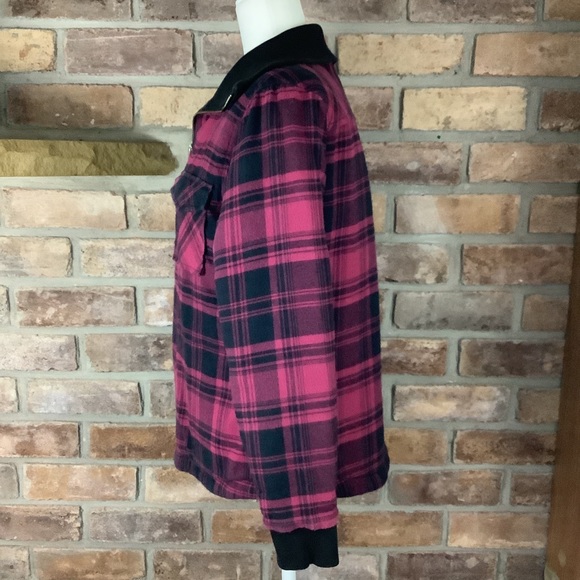 AVENTURA Women’s Black/Raspberry Plaid Organic Cotton Jacket - Picture 3 of 11